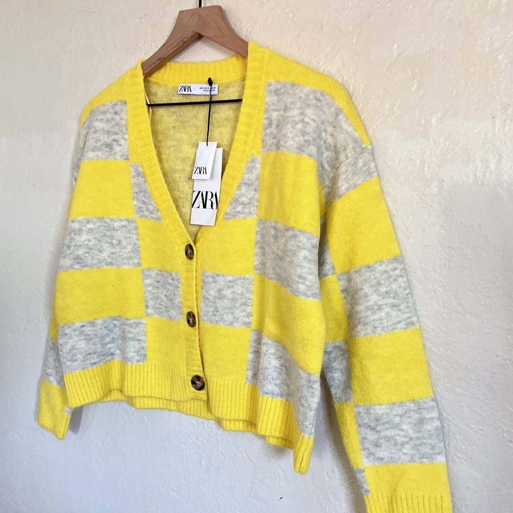 Zara Plaid Knit Jacket - Picture 3 of 5